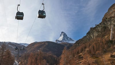 A cable car is pictured in front of the Matterhorn in the ski resort of Zermatt, Switzerland. Reuters