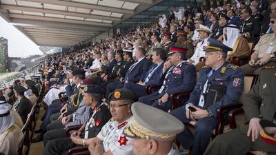 High-ranking military personnel attend the 2017 International Defence Exhibition and Conference. Rashed Al Mansoori / Crown Prince Court - Abu Dhabi
