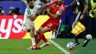 Algeria's Rayan Ait Nouri, left, in action with Jordan's Ehsan Haddad. Reuters