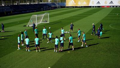 Soccer Football - Real Madrid Training - Ciudad Real Madrid, Valdebebas, Spain - September 30, 2019 General view of Real Madrid players during training REUTERS/Juan Medina