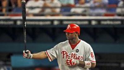 Ryan Howard bats in the eighth inning of baseball game against the Florida Marlins in Miami.