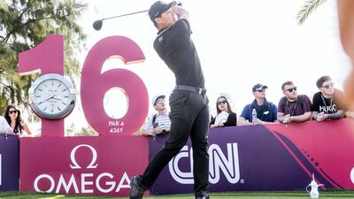 Wu Ashun tees off from the 16th.