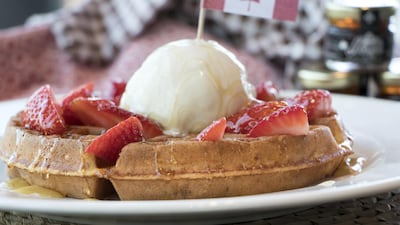 Tuck into maple waffles at Eggspectation this Canada Day. Courtesy Eggspectation