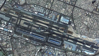 Dubai International Airport was voted number one in the Middle East. Photo courtesy DubaiSat2 EIAST satellite.