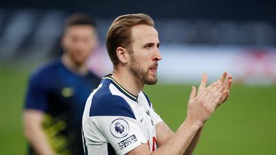 Tottenham striker Harry Kane applauds fans after his appearance against Aston Villa on Wednesday. Reuters