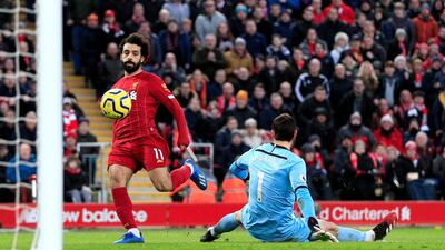 Liverpool's Mohamed Salah scored twice at Anfield. PA