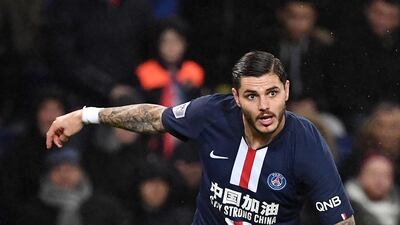 Argentinian forward Mauro Icardi controls the ball during the Ligue 1 match against Bordeaux at the Parc des Princes. AFP