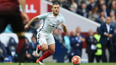 England’s midfielder Jack Wilshere runs with the ball during the friendly football match between England and Turkey at the Etihad Stadium in Manchester, north west England, on May 22, 2016. Paul Ellis / AFP