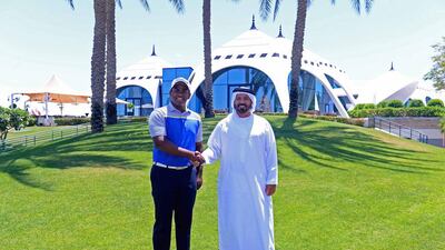 Rahyan Thomas, left, will be making his debut at the Omega Dubai Desert Classic next month. Courtesy Golf in Dubai