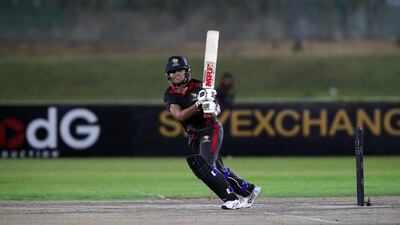 UAE captain Chaya Mughal in action.