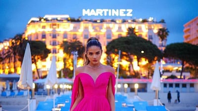 Brazilian influencer Thassia Naves wears a pink Zuhair Murad gown to attend a Chopard event on May 20. Photo: Zuhair Murad