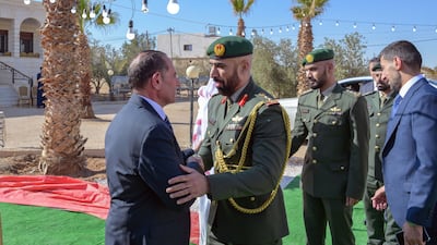 A delegation from the UAE Ministry of Defence offer their condolences after the death of Awad Mohammed Al Khalidi. Photo: Wam
