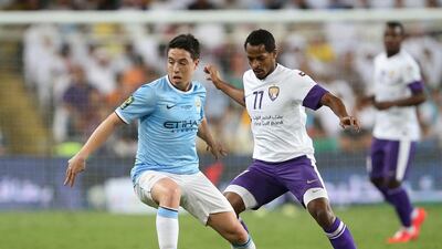 The dampening news of Samir Nasri missing out on World Cup action has left the midfielder pondering over his future, but he did not let that affect him on the field at the Hazza bin Zayed Stadium yesterday in Al Ain. Ali Haider / EPA