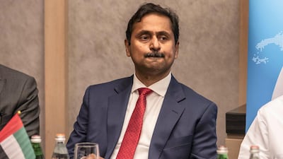 Utico chief executive Richard Menezes at a press conference announcing Majlis Industrial Services' investment earlier this year. The company has thrashed out a rescue deal for Singaporean utilities company Hyflux. Antonie Robertson / The National