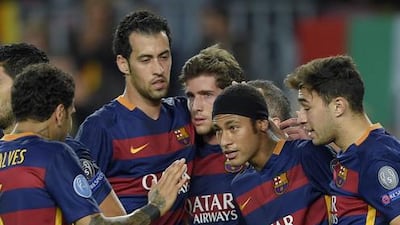 Powered by Neymar, second from right, Barcelona have been in excellent touch this season. Lluis Gene / AFP