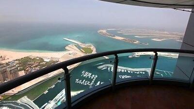 View from the penthouse balcony at the Princess tower in Dubai Marina Pawan Singh / The National