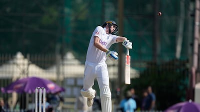 England's Zak Crawley plays a shot on the first day in Ranchi. AP