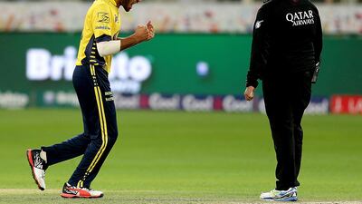 Mohammad Asghar, seen here playing for Peshawar Zamli in the 2017 Pakistan Super League, has been called up to Pakistan's two-match Test squad against Sri Lanka in the UAE. Satish Kumar / The National