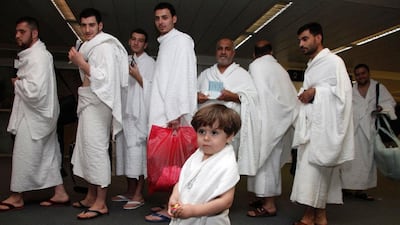 A child of a Syrian refugee going to Mecca for the Haj pilgrimage at Beirut international airport. Mohammed Azakir / Reuters
