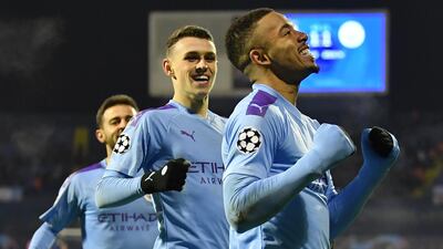Gabriel Jesus scored a 20-minute hat-trick for Manchester City against Dinamo Zagreb. Getty