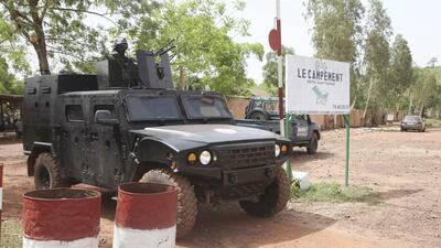 Security was tight at the Campement Kangaba – a tourist resort near Bamako in Mali – on Monday after the attack. Baba Ahmed / AP Photo