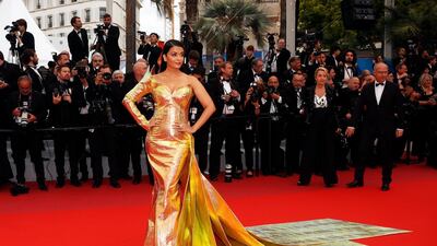 Aishwarya Rai in Jean-Louis Sabaji at the screening of 'A Hidden Life' during the 72nd annual Cannes Film Festival on May 19, 2019. EPA