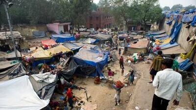 The illegal Pulmithai Colony, Old Delhi, which is home to people who have been evicted from their makeshift homes. They refuse to be shifted.