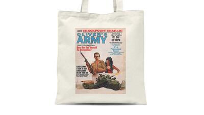 'Oliver's Army' tote bag, Dh55, Elvis Costello.