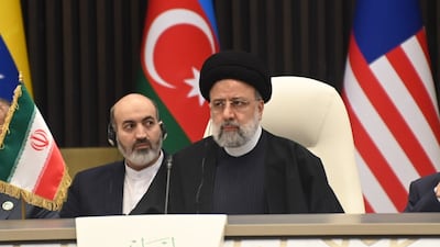 Iranian President Ebrahim Raisi, right, pictured in Algiers at the weekend, has been touted as a possible future supreme leader. EPA