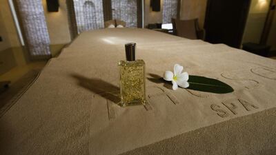 The gold-infused body oli used at Talise Spa. Jaime Puebla / The National
