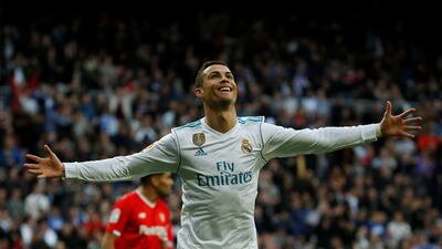 Cristiano Ronaldo scored twice for Real Madrid in their 5-0 thrashing of Sevilla. Javier Barbancho / Reuters