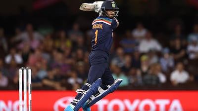 KL Rahul of India during the second T20 against Australia in Sydney on Sunday. Getty