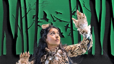 Shereen Saif in the role of The Bird Tree, a mysterious forest creature. Courtesy Bark at a Crow