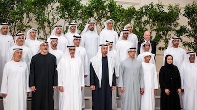 President Sheikh Mohamed received a delegation from Abu Dhabi Investment Authority to mark the 50th anniversary of the organisation. UAE Presidential Court