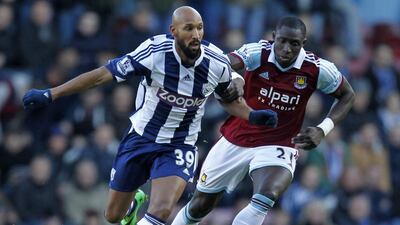 West Bromwich Albion striker Nicolas Anelka, left, has sparked outrage in France with a goal celebration that reportedly has anti-Semitic connotations. Ian Kington / AFP