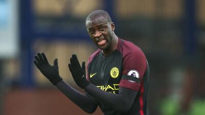 A frustrated Yaya Toure of Manchester City during the Premier League match between Everton and Manchester City at Goodison Park on January 15, 2017 in Liverpool, England. Robbie Jay Barratt / Getty Images