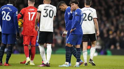 Chelsea's Joao Felix after being shown a red card on his debut. PA