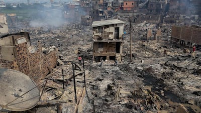 General view of Educandos neighbourhood the day after a massive fire ravaged the area, in Manaus, Amazonas state, Brazil. AFP
