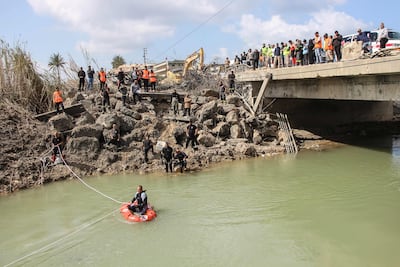 Israeli bombs have damaged the Qasmiyeh bridge near the southern city of Tyre. AFP
