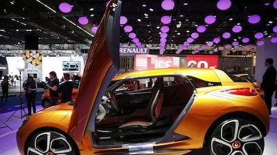A Renault Captur concept car is displayed during a media preview day at the Frankfurt Motor Show. Kai Pfaffenbach / Reuters