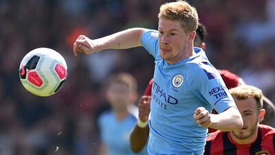 Manchester City's Belgian midfielder Kevin De Bruyne controls the ball. AFP