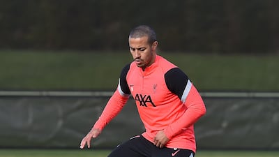 Thiago Alcantara during the training session. Getty