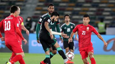 Bandar Mohamed Al Ahbabi takes a shot.