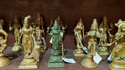 Bronze statues on display