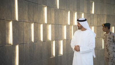 Sheikh Mohammed bin Zayed visits the Wahat Al Karama – or Oasis of Dignity – a memorial to the sacrifice and heroism of the UAE’s heroes. Mohamed Al Suwaidi / Crown Prince’s Court – Abu Dhabi