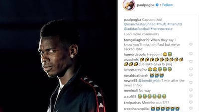 Paul Pogba's Instagram post after Mourinho left Man Utd.