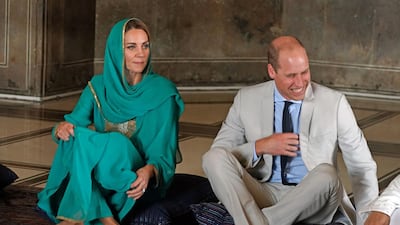Britain's Prince William and Catherine, Duchess of Cambridge visit the Badshahi Mosque in Lahore, Pakistan October 17, 2019. Reuters
