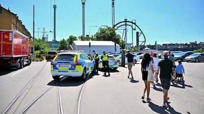 The Grona Lund amusement park in Stockholm after an incident on the Jetline roller coaster, where one person died AFP