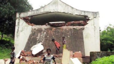 One of 400 churches demolished by Hindu militants in Orissa since anti-Christian riots began in August.