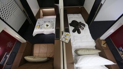On both the A380 and the B787, Etihad Airways will launch its new Business Studios which provide 20 per cent more personal space than the airline’s current business class seat. Delores Johnson / The National